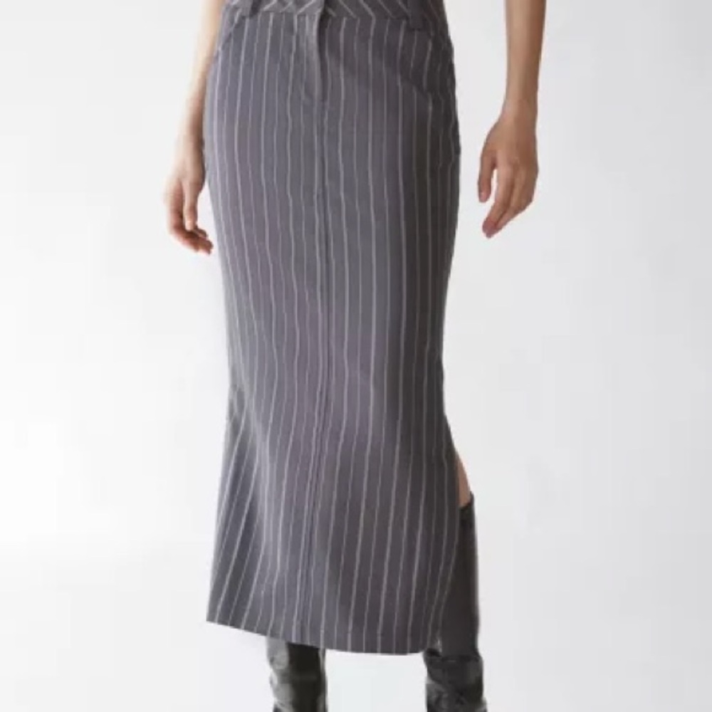 Gray Pinstripe Women's Skirt